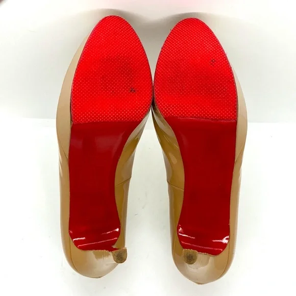 Sexy Nude Round Toe High Heel Pumps By Christian Louboutin. Size 37.5 (7.5 US) - Picture 12 of 13